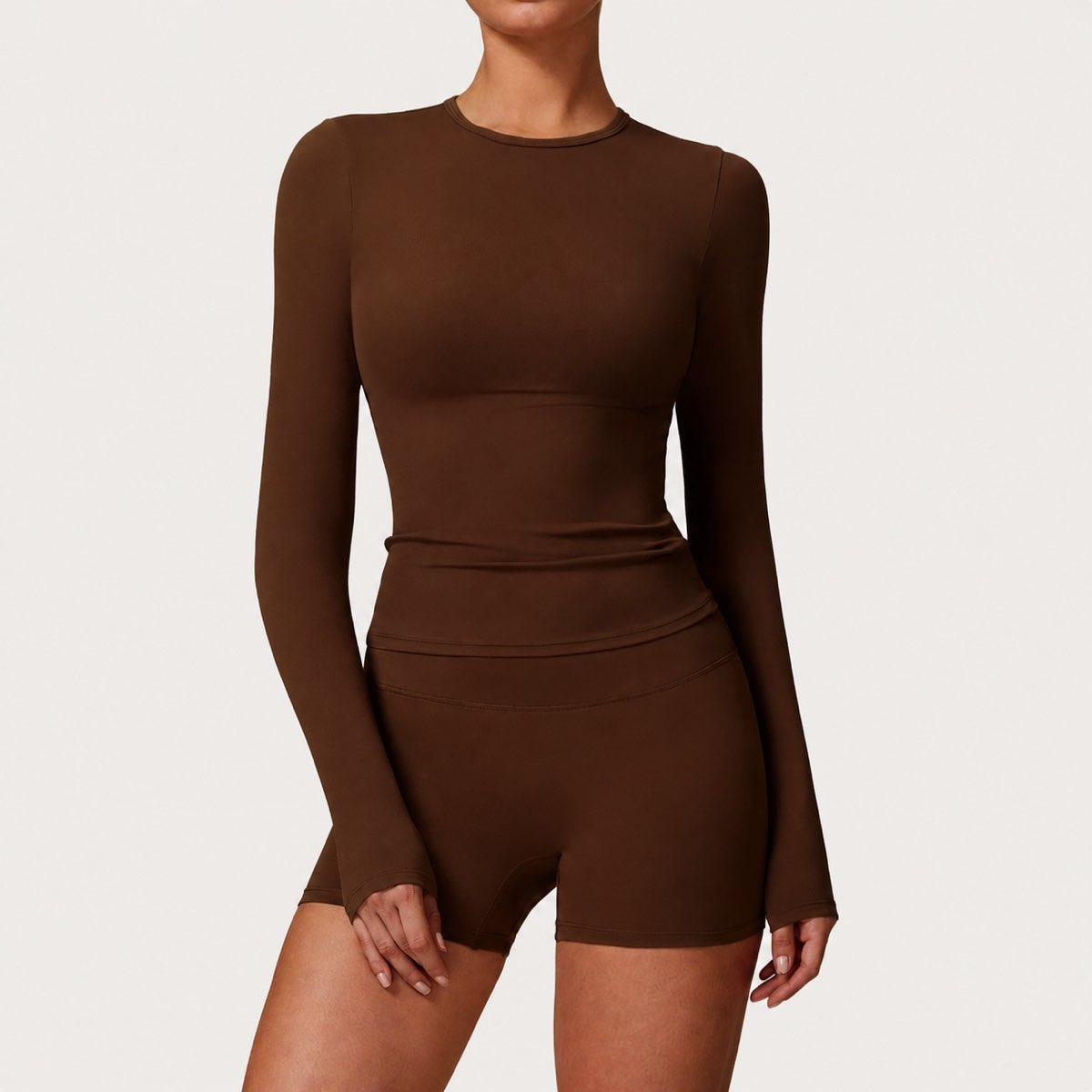 Fitted long-sleeve activewear top