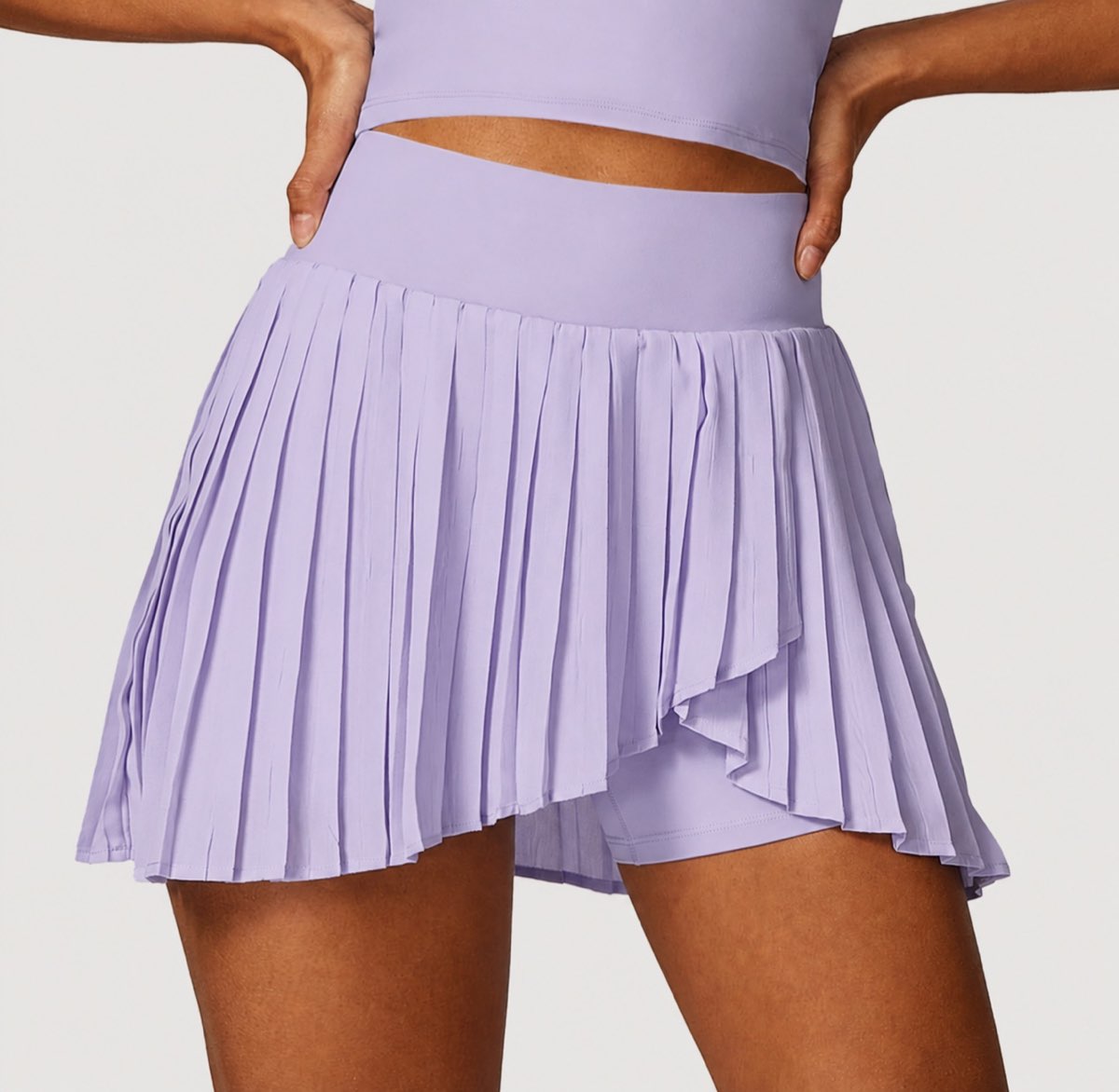 Lilac pleated activewear tennis skirt